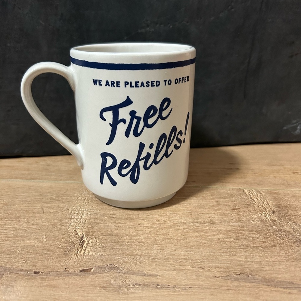Lenox Kate Spade NY Free Refills Diner Cafe Coffee Tea Mug